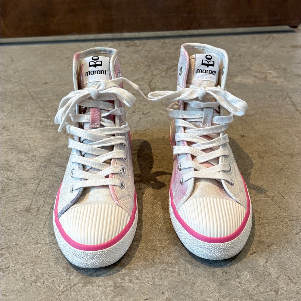 Isabel Marant Pink and Cream High-Tops